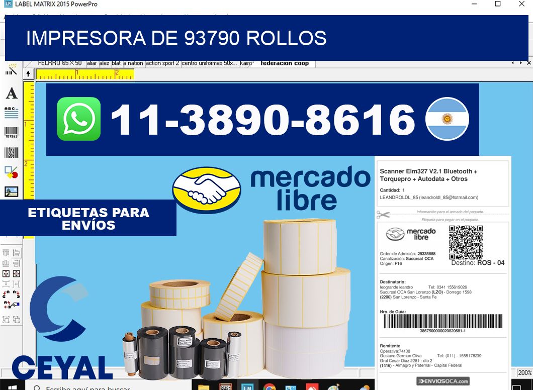 impresora de 93790 rollos