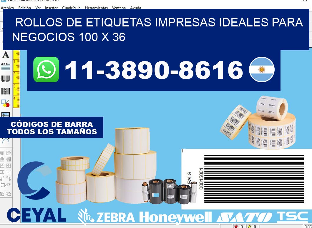 rollos de etiquetas impresas ideales para negocios 100 x 36