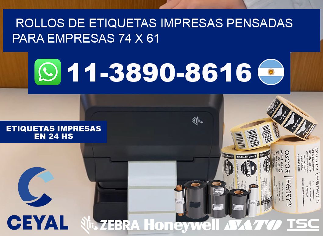 rollos de etiquetas impresas pensadas para empresas 74 x 61
