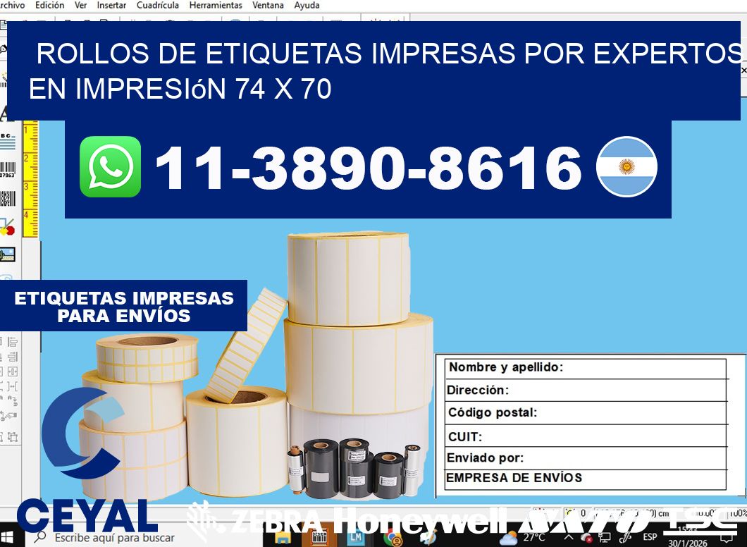 rollos de etiquetas impresas por expertos en impresión 74 x 70