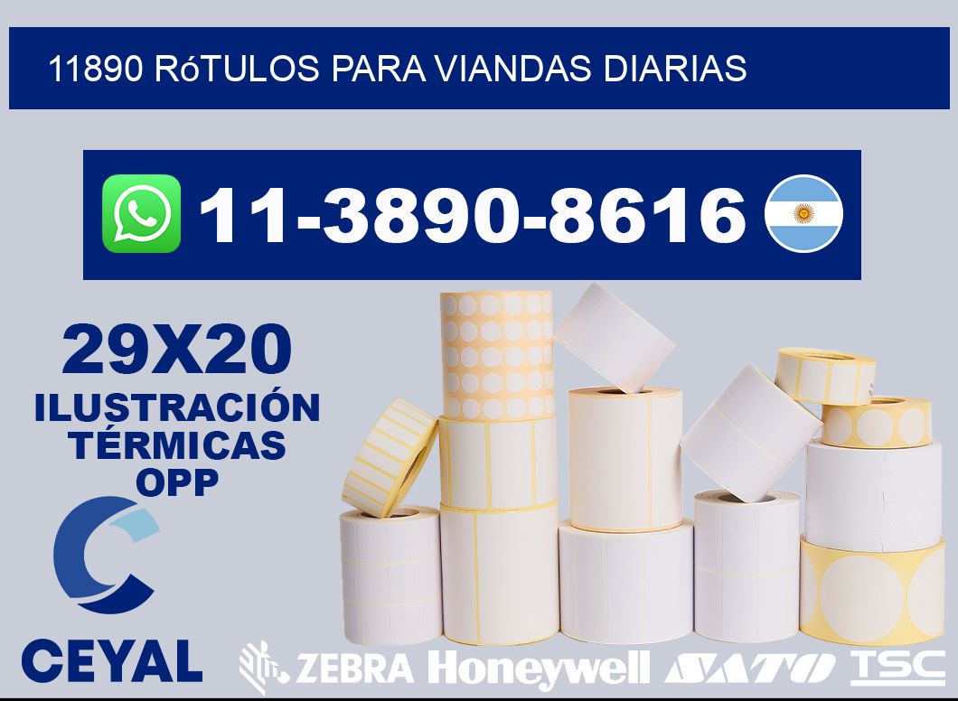 11890 rótulos para viandas diarias