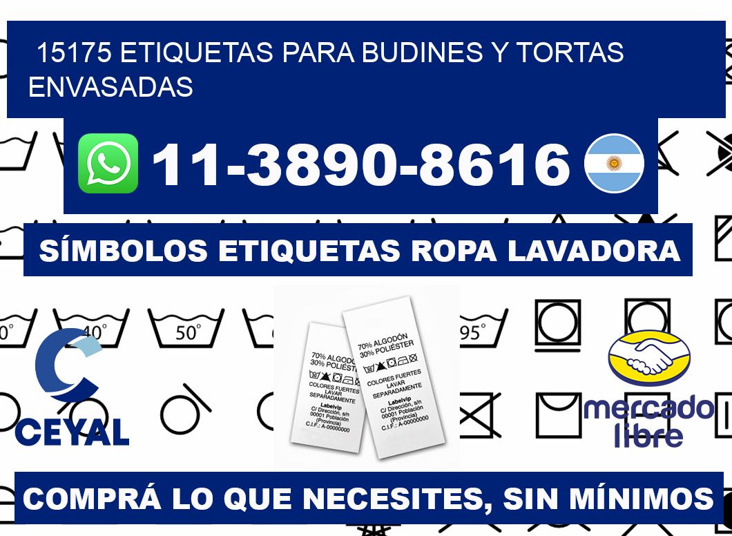 15175 etiquetas para budines y tortas envasadas