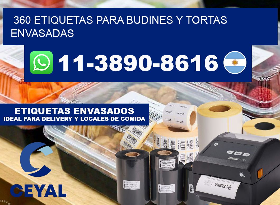 360 etiquetas para budines y tortas envasadas