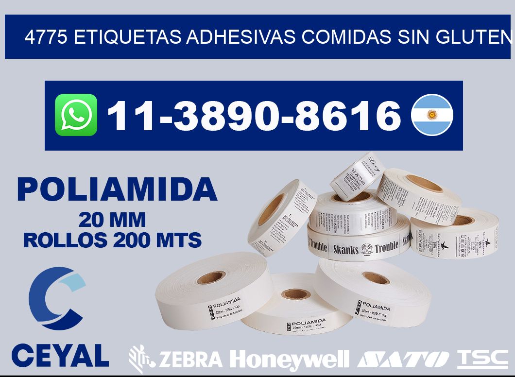 4775 etiquetas adhesivas comidas sin gluten