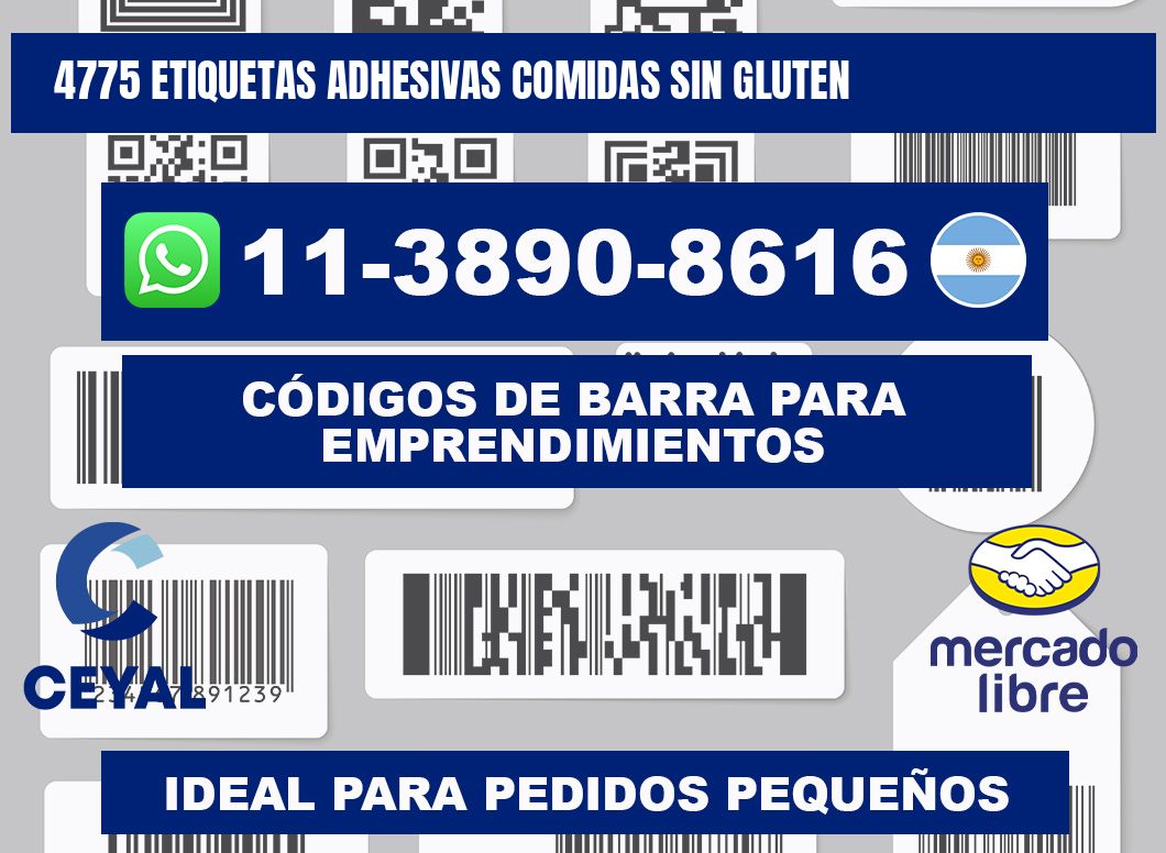 4775 etiquetas adhesivas comidas sin gluten