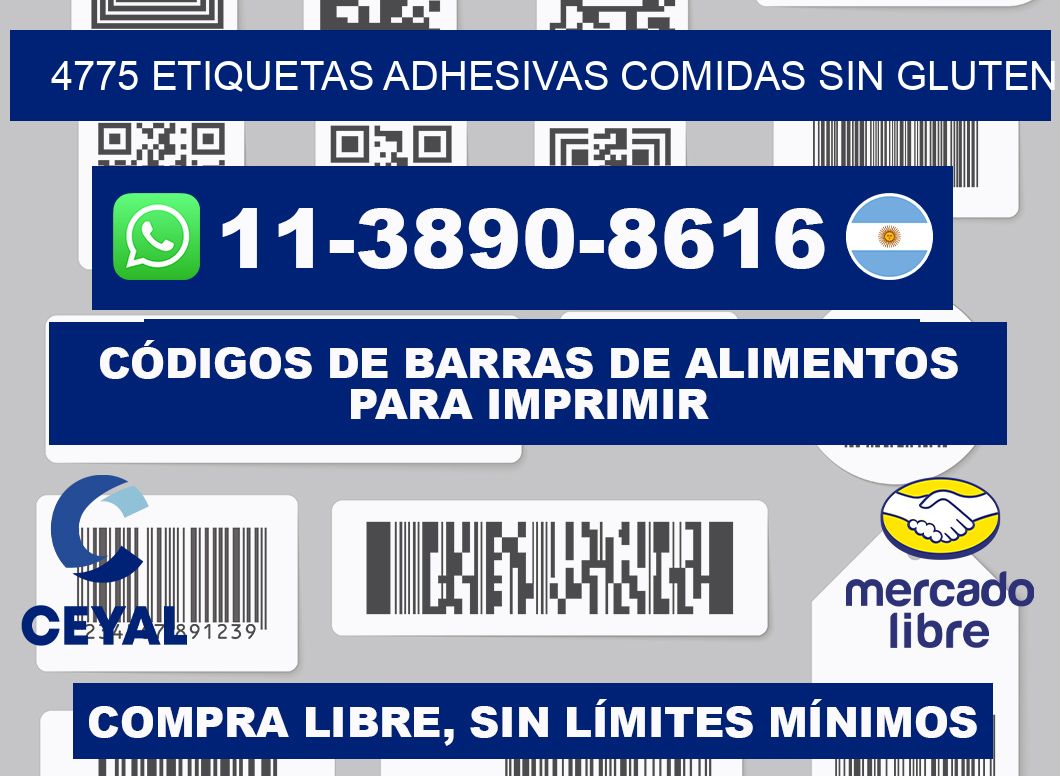 4775 etiquetas adhesivas comidas sin gluten