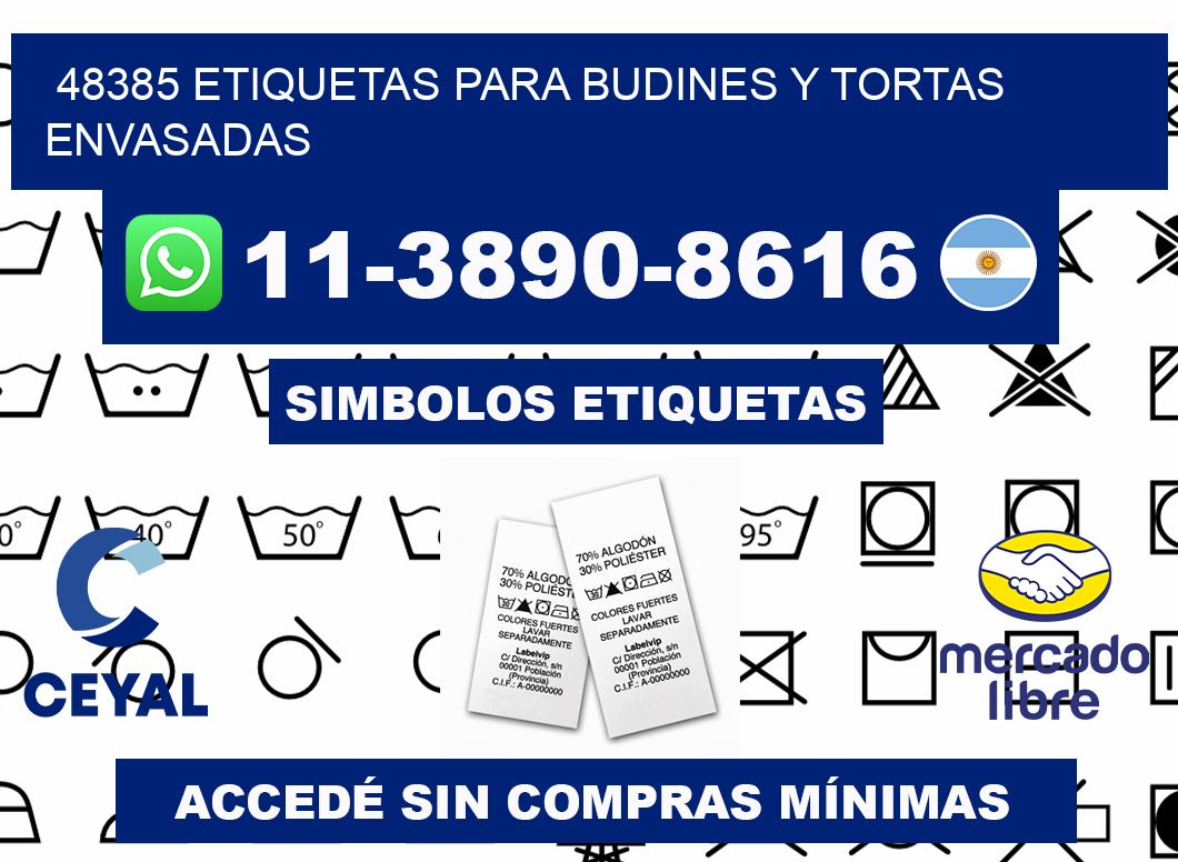 48385 etiquetas para budines y tortas envasadas