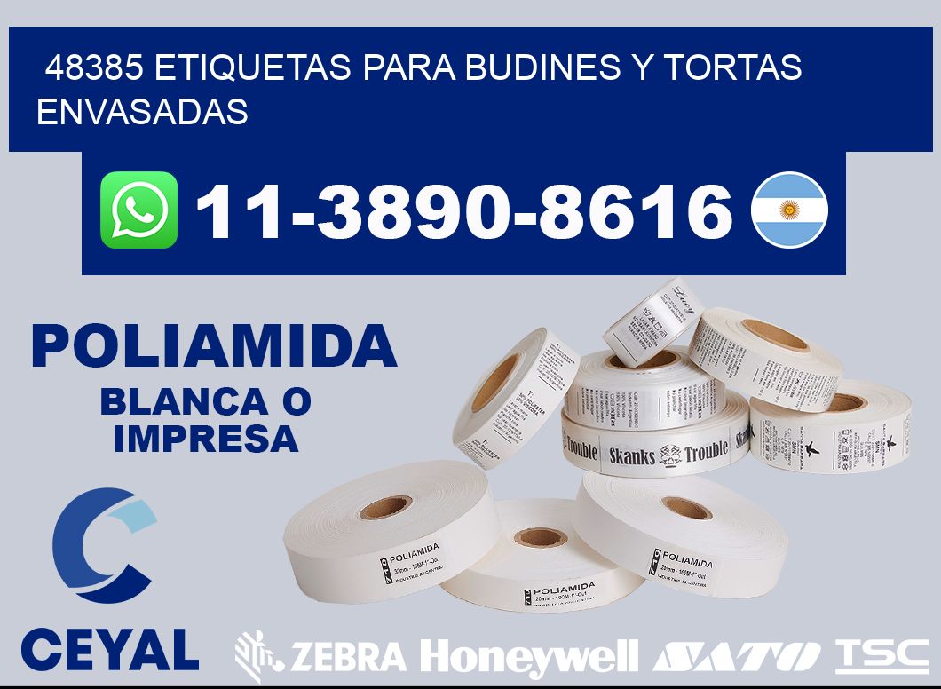 48385 etiquetas para budines y tortas envasadas