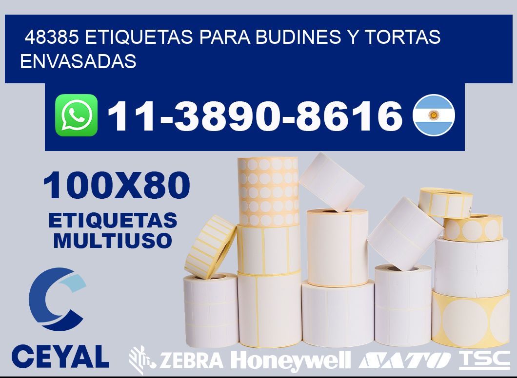 48385 etiquetas para budines y tortas envasadas
