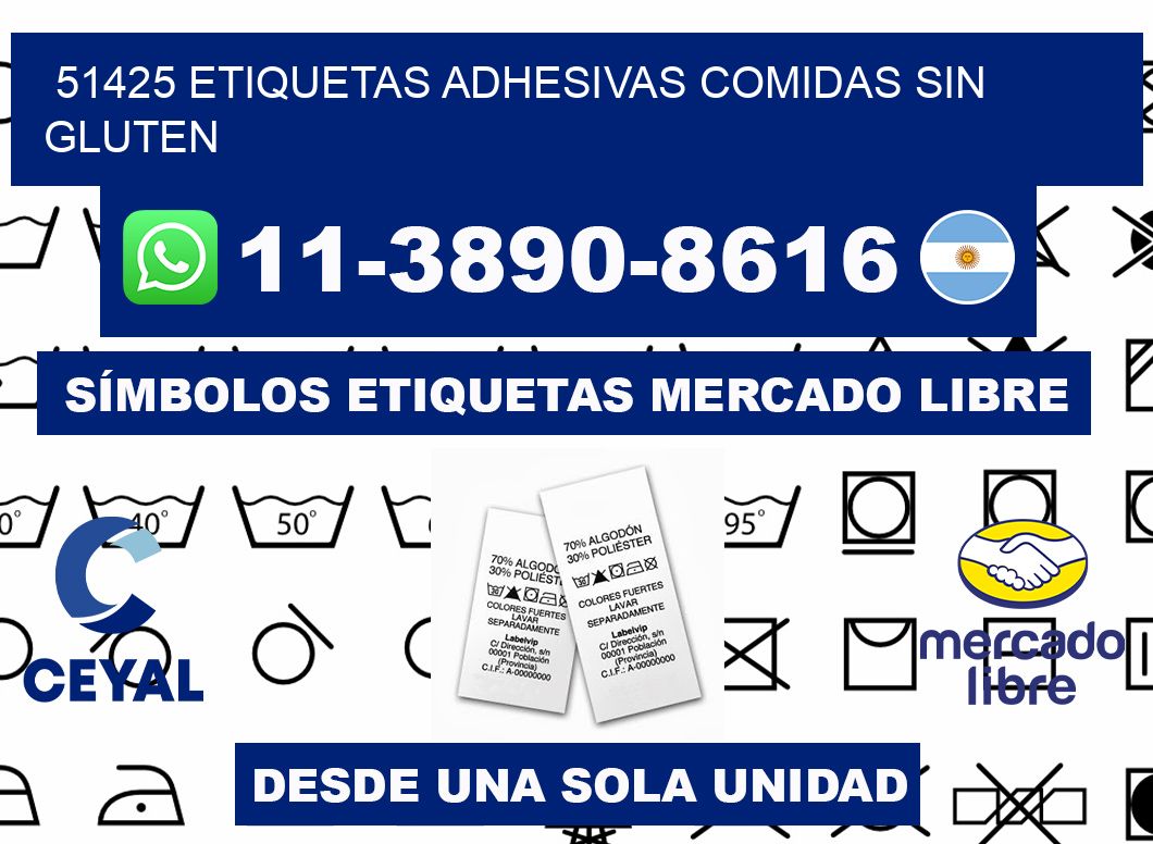 51425 etiquetas adhesivas comidas sin gluten