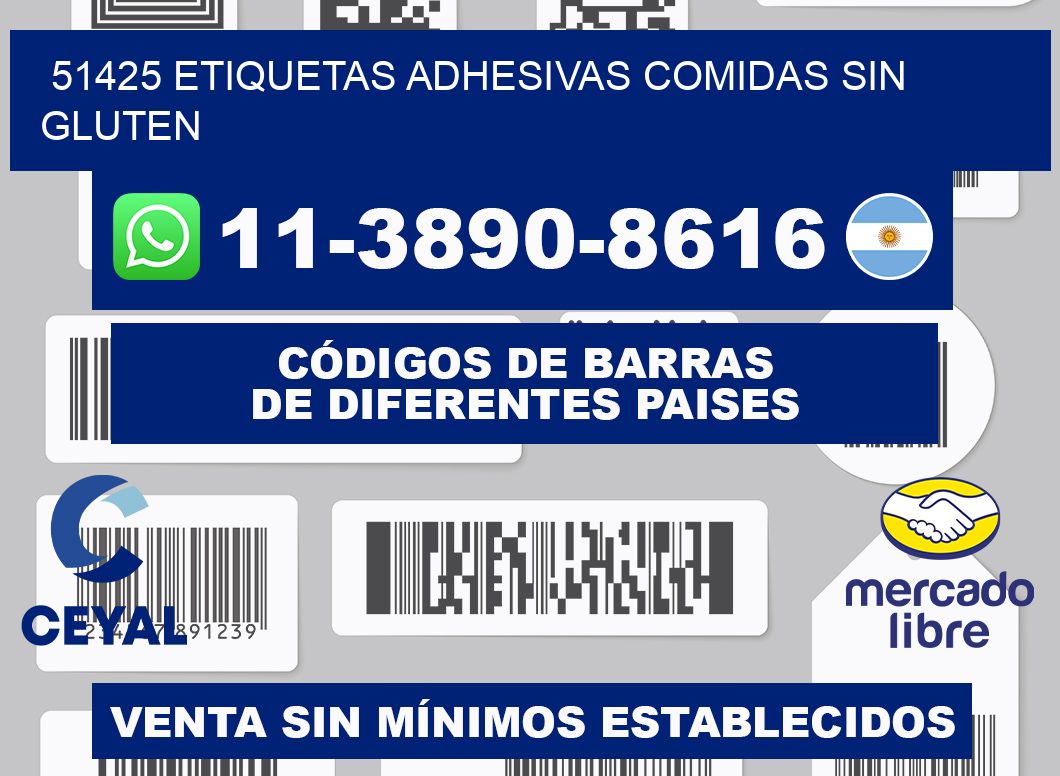 51425 etiquetas adhesivas comidas sin gluten