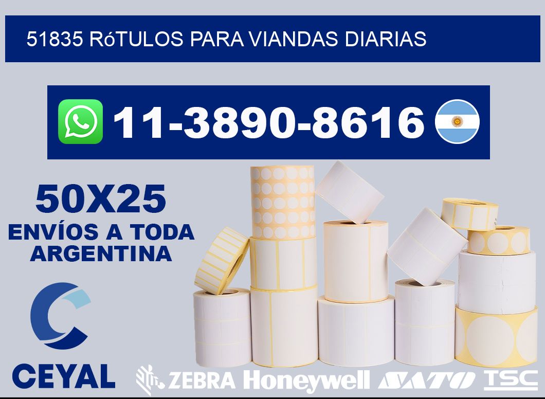 51835 rótulos para viandas diarias