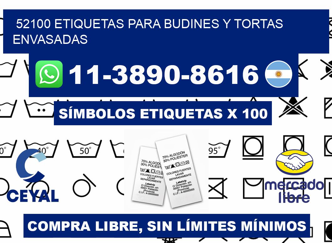 52100 etiquetas para budines y tortas envasadas