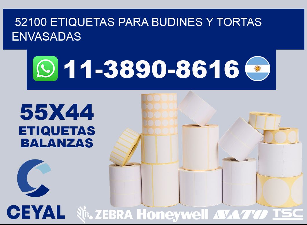 52100 etiquetas para budines y tortas envasadas