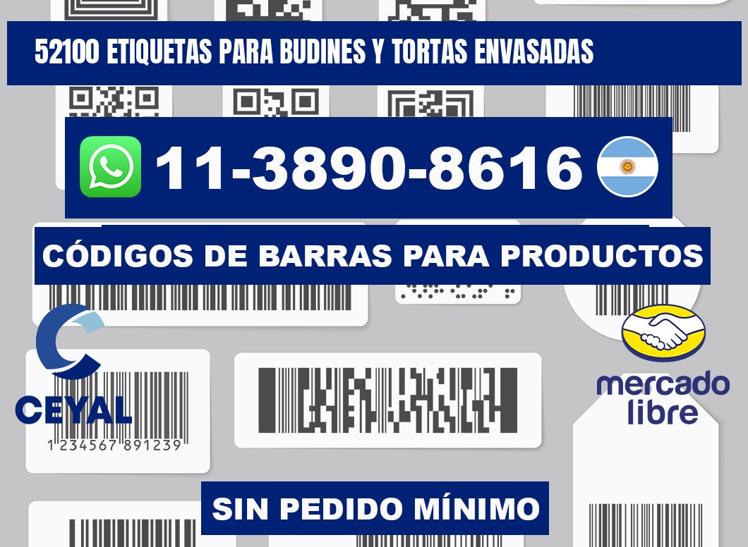 52100 etiquetas para budines y tortas envasadas