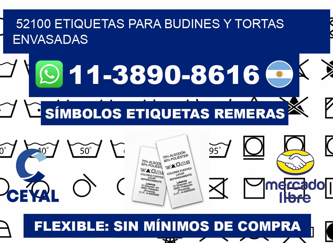 52100 etiquetas para budines y tortas envasadas