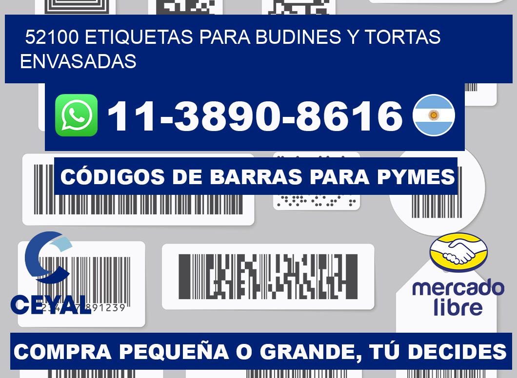 52100 etiquetas para budines y tortas envasadas