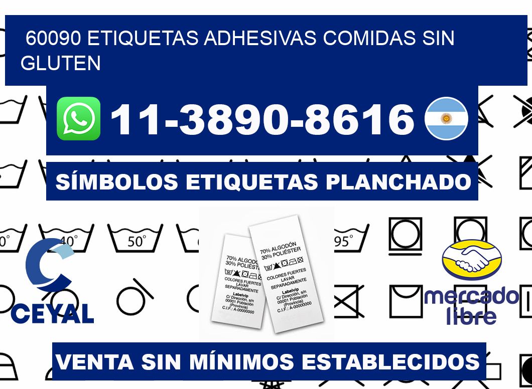 60090 etiquetas adhesivas comidas sin gluten