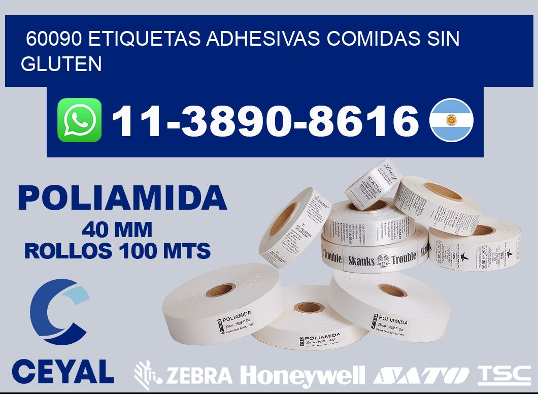 60090 etiquetas adhesivas comidas sin gluten