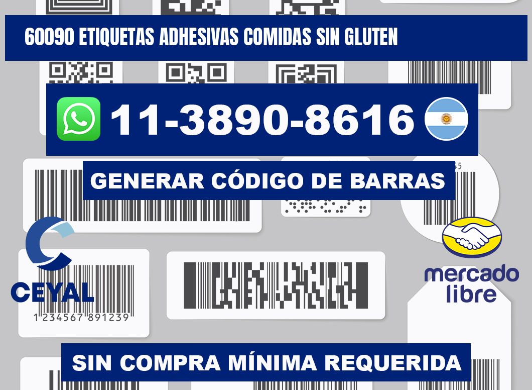 60090 etiquetas adhesivas comidas sin gluten