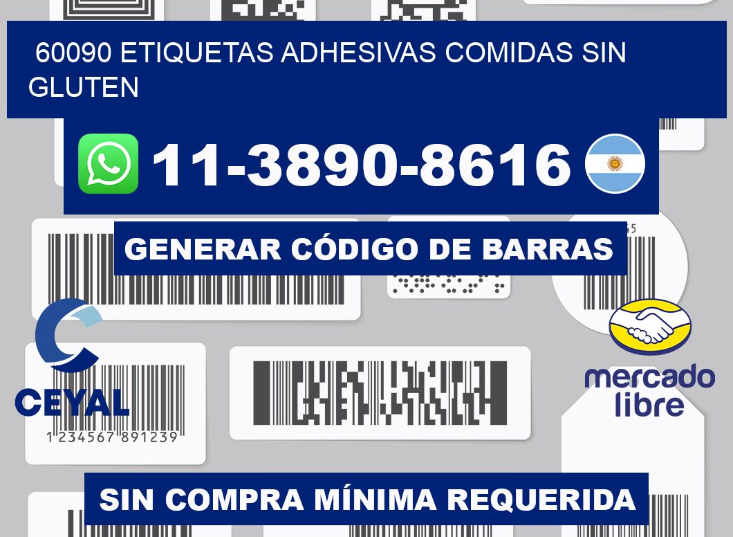 60090 etiquetas adhesivas comidas sin gluten