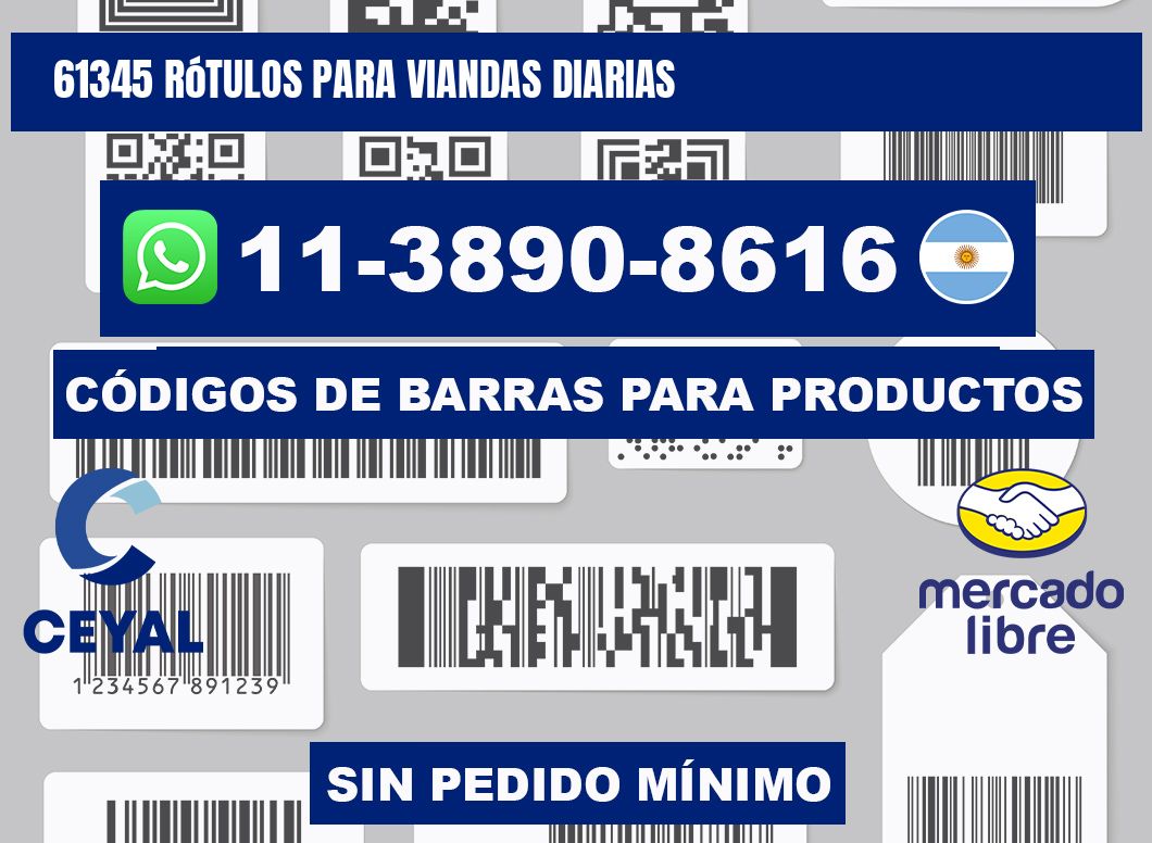 61345 rótulos para viandas diarias