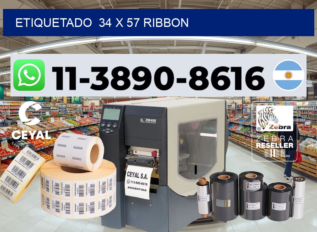 Etiquetado  34 x 57 ribbon