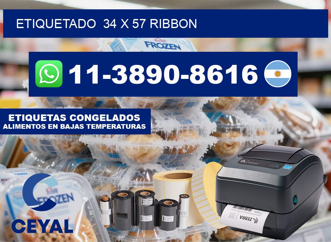 Etiquetado  34 x 57 ribbon