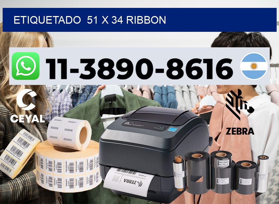 Etiquetado  51 x 34 ribbon