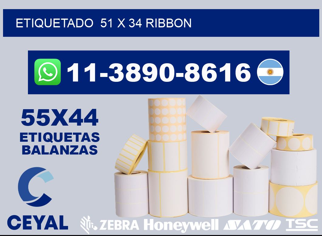 Etiquetado  51 x 34 ribbon