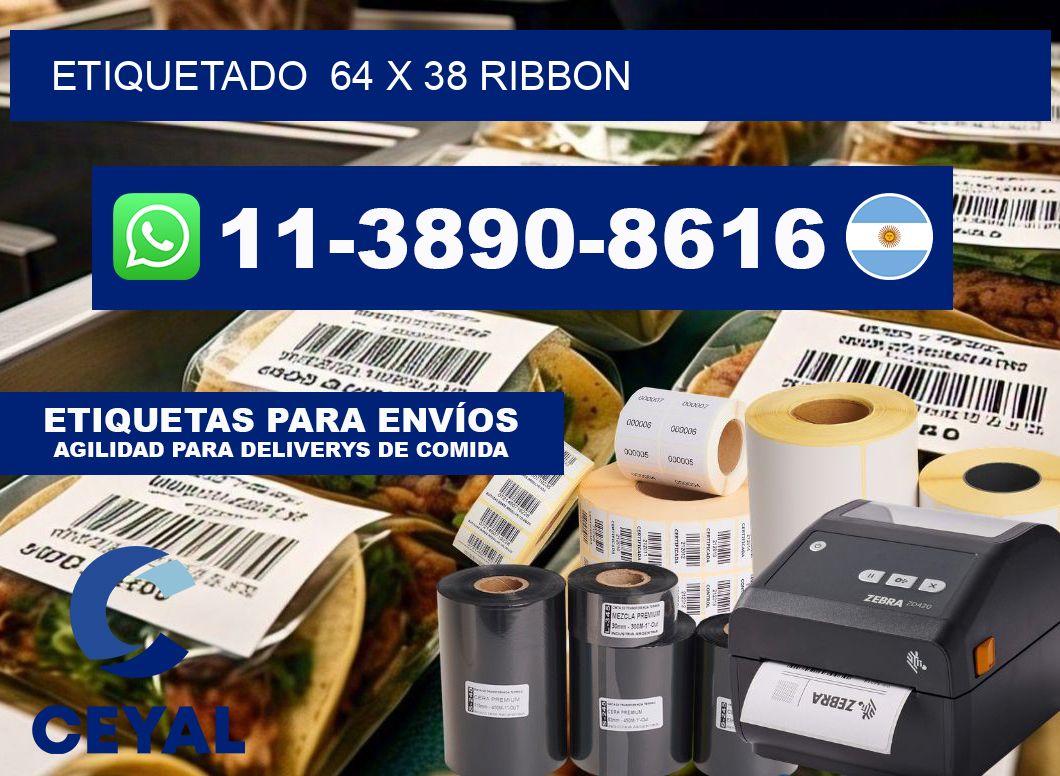 Etiquetado  64 x 38 ribbon