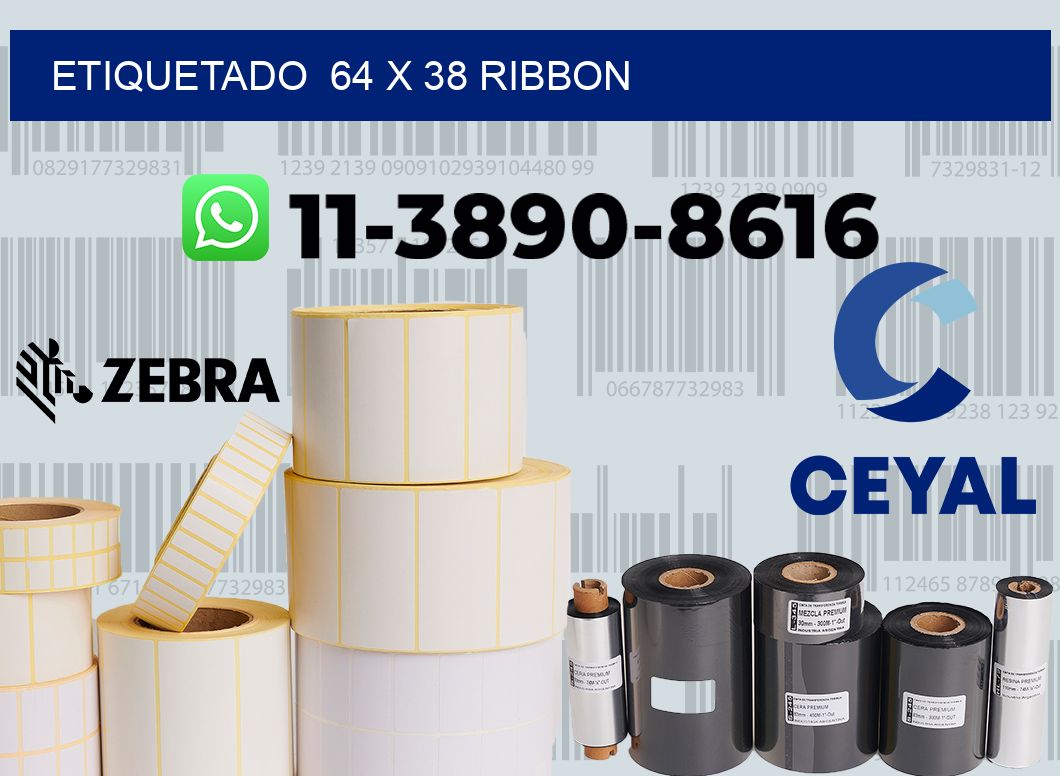 Etiquetado  64 x 38 ribbon
