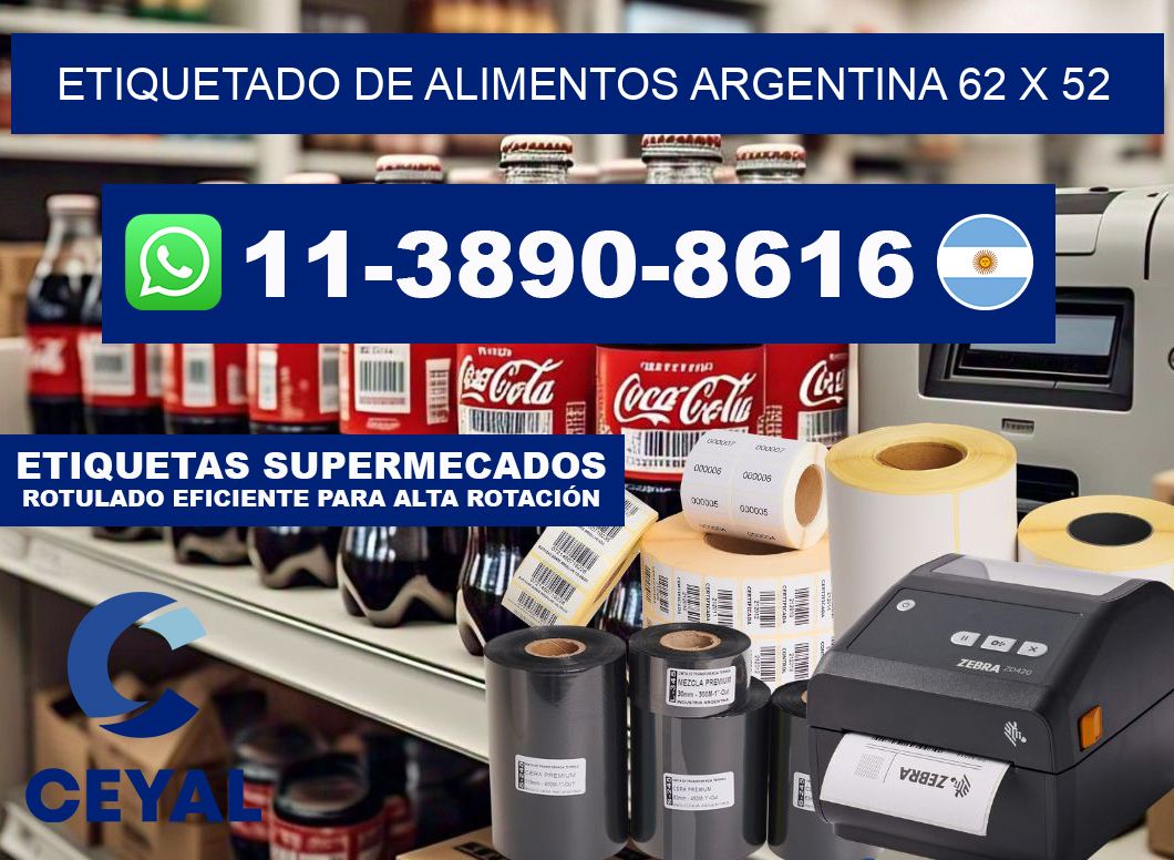 Etiquetado de alimentos Argentina 62 x 52