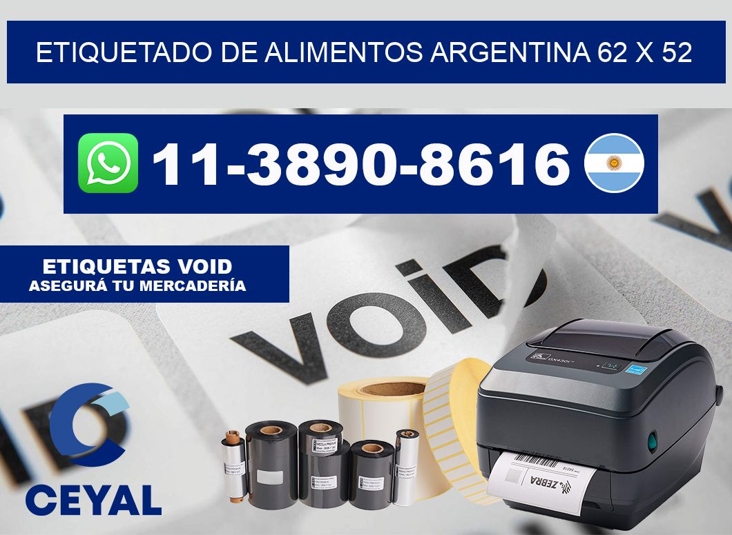Etiquetado de alimentos Argentina 62 x 52