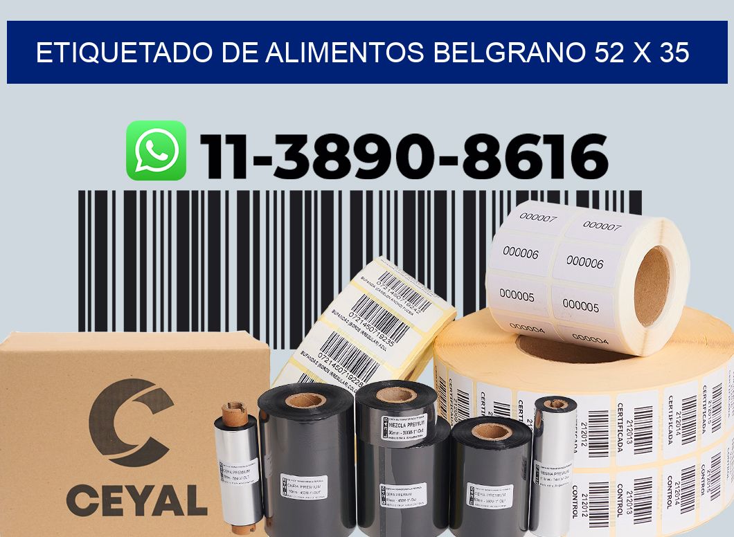 Etiquetado de alimentos belgrano 52 x 35