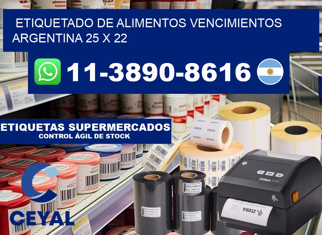 Etiquetado de alimentos vencimientos Argentina 25 x 22