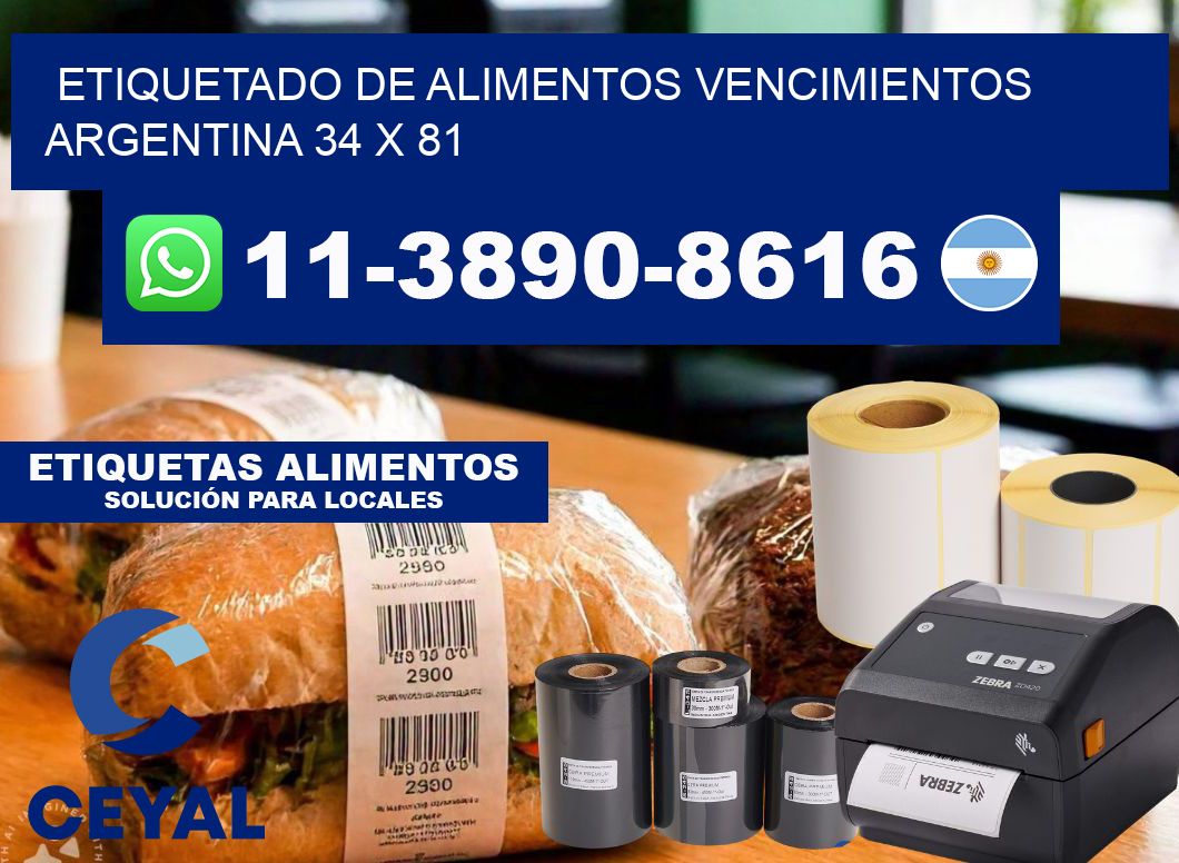 Etiquetado de alimentos vencimientos Argentina 34 x 81