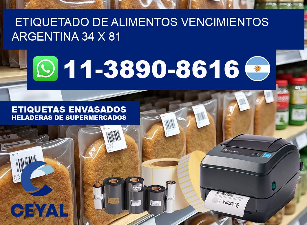 Etiquetado de alimentos vencimientos Argentina 34 x 81