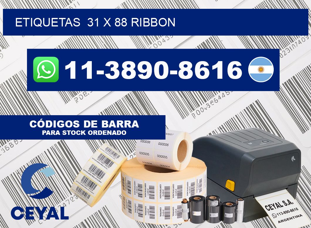 Etiquetas  31 x 88 ribbon