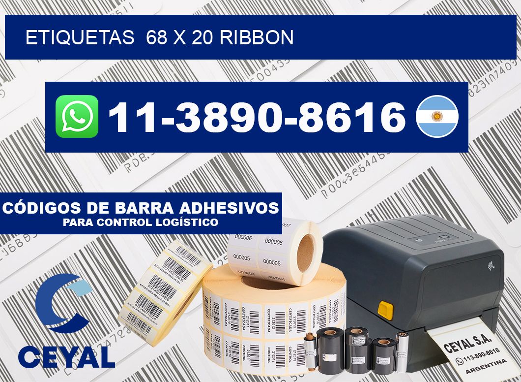Etiquetas  68 x 20 ribbon
