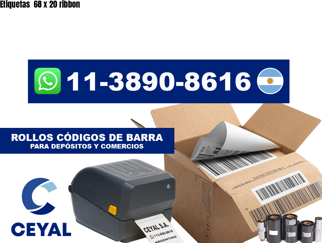 Etiquetas  68 x 20 ribbon
