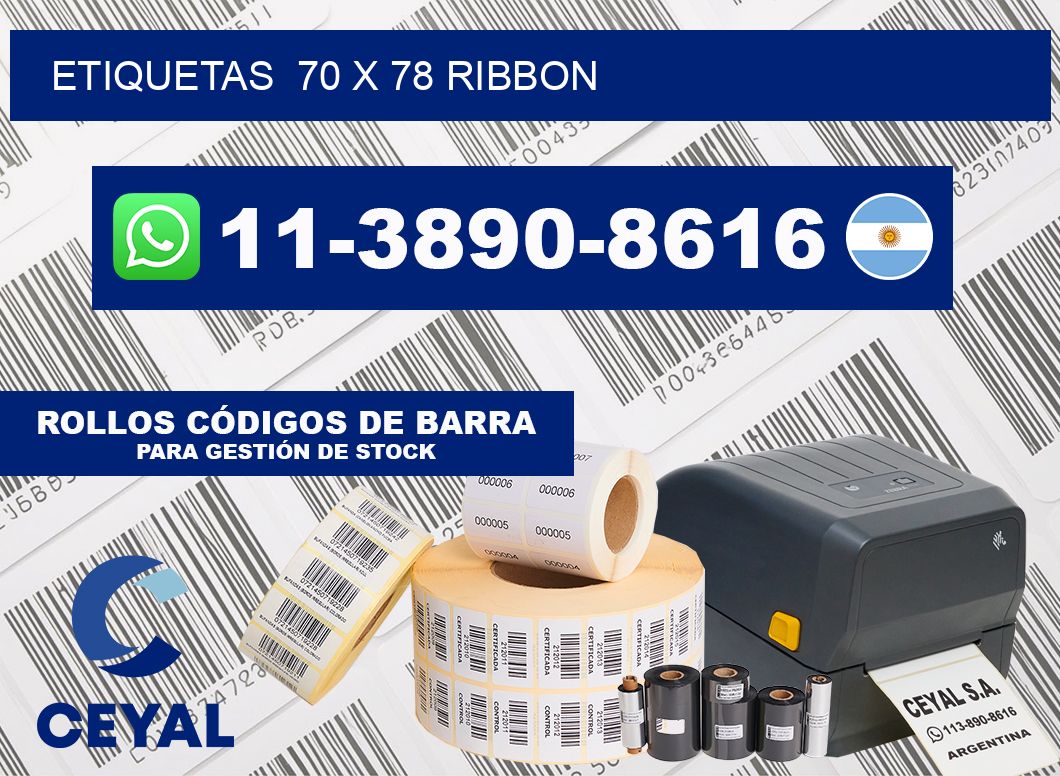 Etiquetas  70 x 78 ribbon
