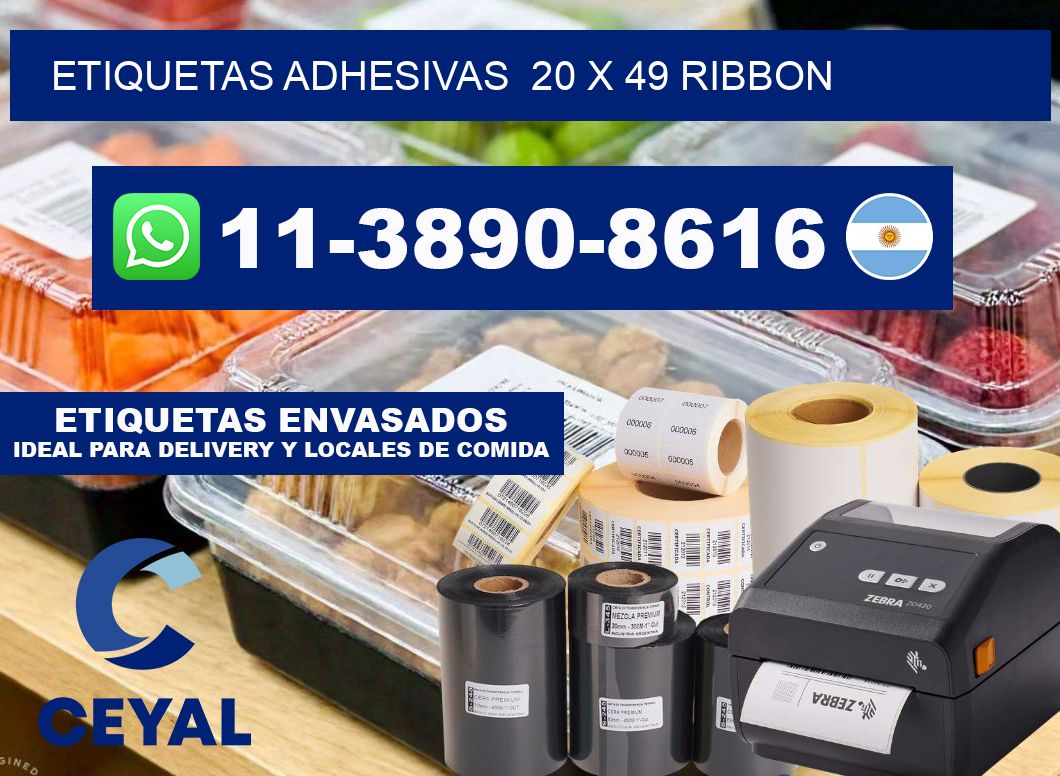 Etiquetas adhesivas  20 x 49 ribbon