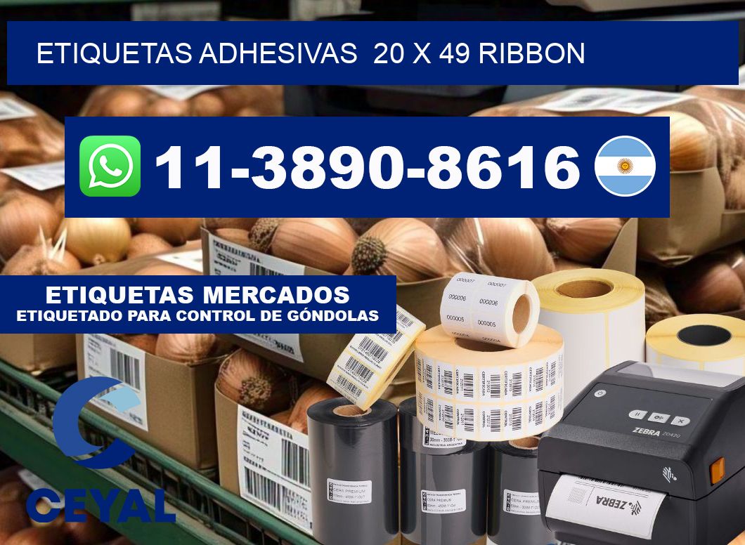 Etiquetas adhesivas  20 x 49 ribbon