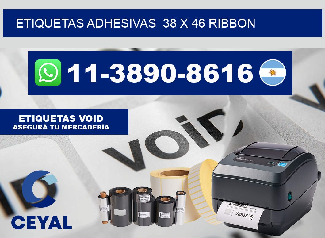 Etiquetas adhesivas  38 x 46 ribbon