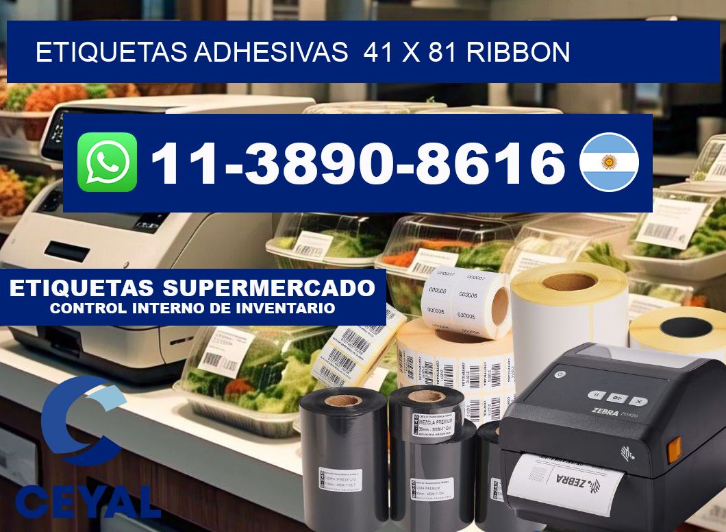 Etiquetas adhesivas  41 x 81 ribbon