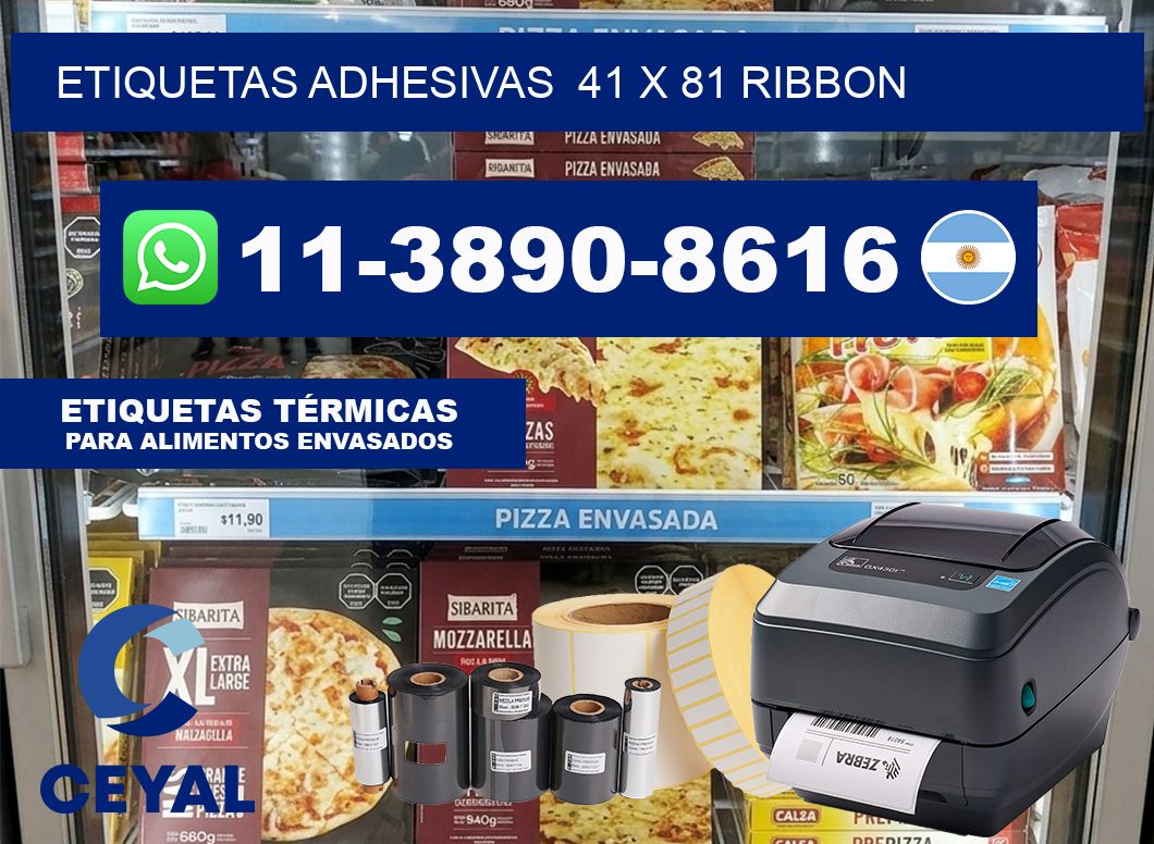 Etiquetas adhesivas  41 x 81 ribbon