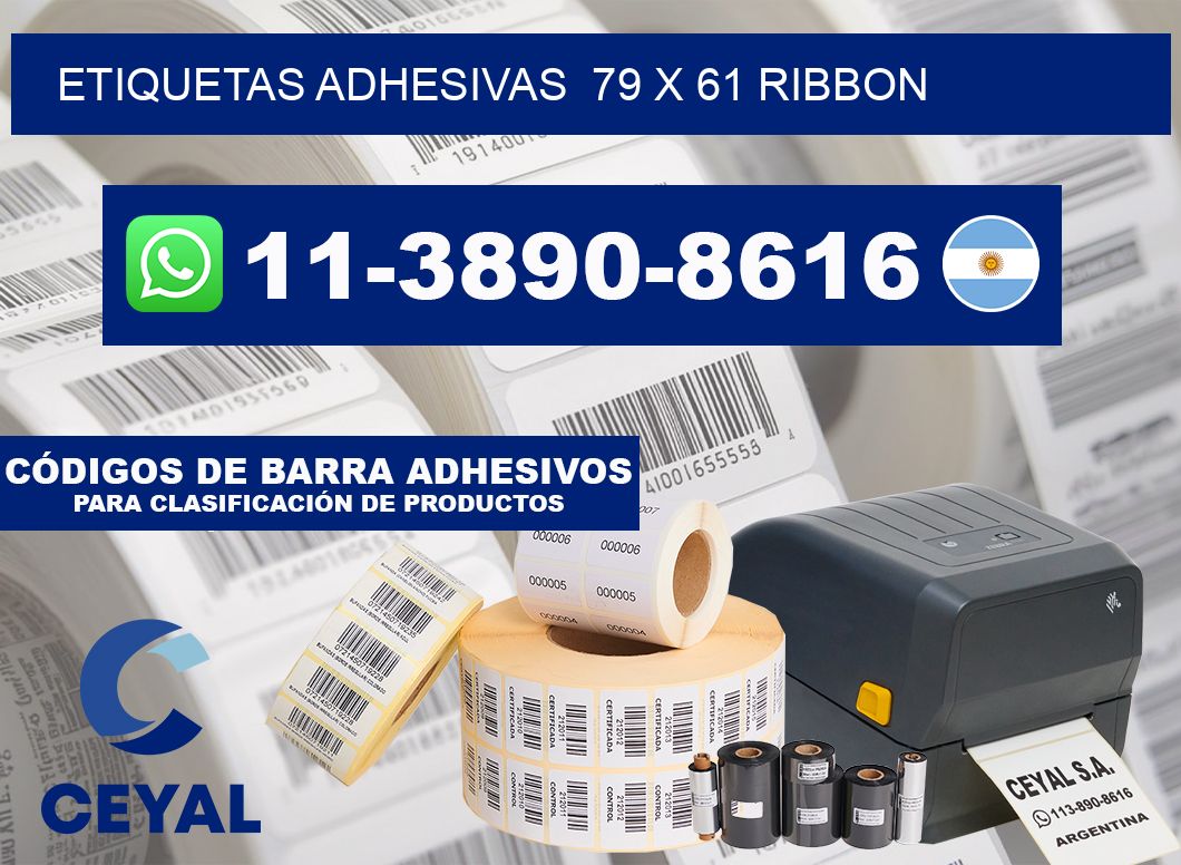 Etiquetas adhesivas  79 x 61 ribbon