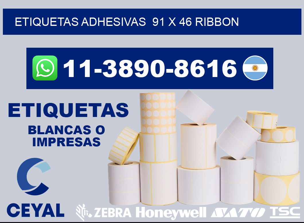 Etiquetas adhesivas  91 x 46 ribbon