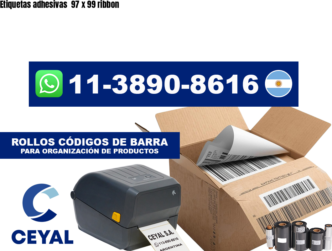 Etiquetas adhesivas  97 x 99 ribbon